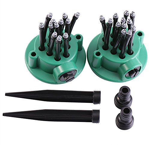 Yosoo 2Pcs Rasensprenger - Qualität einstellbar Rasensprenger Garten Sprinkleranlage Kit vielseitig Gemüsepflanzen Rasen Bewässerungssystem ist einfach zu bedienen