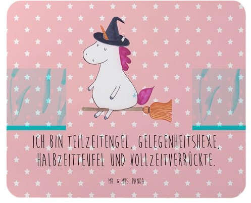 Mr. & Mrs. Panda Mouse Pad Einhorn Hexe - Geschenk, Mousepad, pc mausunterlage, mauspad, Unicorn, Einhörner, Laptop, Teufel, Engel, Frau