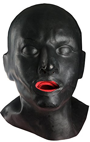 Hipipro Latex Kopfmaske Erwachsene Gefälschte Maske Gesichtsmaske Vollmaske mit Knebel und Nase Stecker