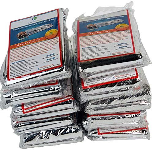 HealthyLine - Sacos de dormir térmicos de Mylar de emergencia (paquete de 10) para experiencia de sauna de desintoxicación y pérdida de peso, terapia de infrarrojos lejanos, retiene hasta el 97% del