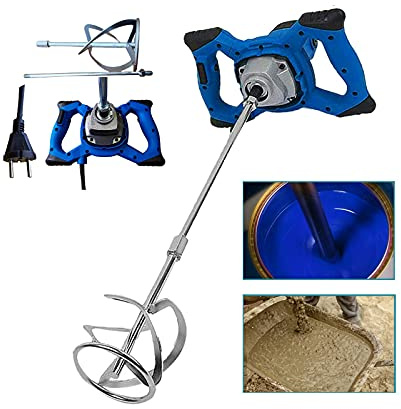Farb-Mörtelrührer 2600 W, 1500 min-1, mit 6 einstellbaren Geschwindigkeiten, ergonomische Handgriffe, M14-Gewinde, inkl. Rührer für Mörtel/Farbe/Beton/Kleber/Putz/Zement Ø 120 mm