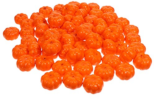100Pcs Artificial Pumpkin Fake Harvest Mini Pumpkins for Halloween Thanksgiving Day Decoration