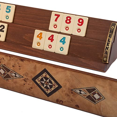 Helena Wood Art, Handgemachtes Rummy Set aus Holz inklusive Tasche, 100% Holz, Deluxe Edition, Rummy, Okey Takimi, Melaminsteine