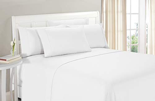 GLIMMER TEXTILE 100% Organic Cotton 1200 Thread Count Queen(60x80) White Sheet Set | Sateen Weave |Hotel Luxury Bedding 4 Piece Sheet Sets| Breathable & Soft | Fits Upto 12 Deep Pocket Mattress.