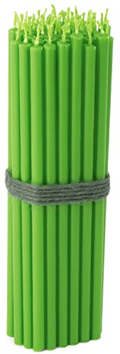 NKlaus Stabkerzen dünne stabkerzen für Kerzen, Paraffinwachs, 50 Stück | rußfrei; tropffrei; Höhe: 160 mm; Gewicht: 200 G; Durchmesser: 5,5 mm; 16cm; 160 mm; 5mm; 5,5 mm; 0,2mm; Grün