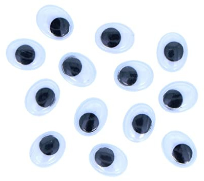 INNSPIRO Svarta självhäftande ovala rörliga ögon 8x10mm. 80u. (97111)