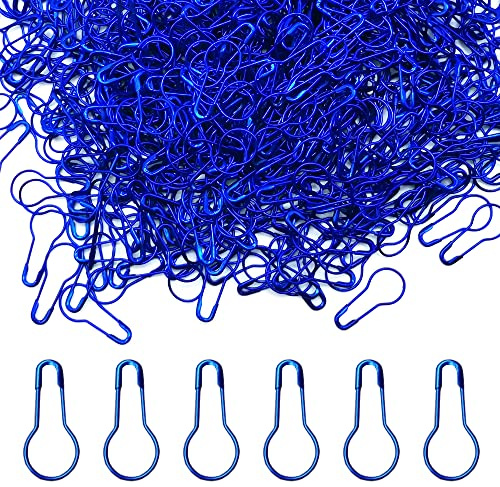 Yosawo 500Stück Sicherheitsnadeln Pin Kürbis Kleine Sicherheitsnadeln(Blau) | Birne Sicherheitsnadeln, Pins Maschenmarkierern, Klein Kürbis Pins Reihenmarkierer Häkeln für DIY Kleidung Stricken