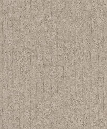Rasch Tapete 499230 - Vliestapete Braun Grau Struktur Betonoptik Streifen aus der Kollektion Factory V