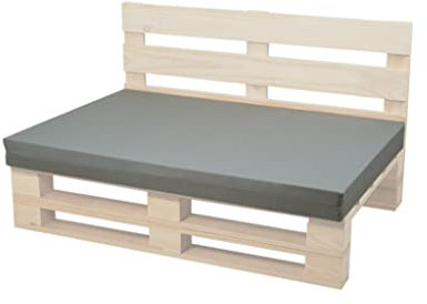 Kissen aus Mikrofaser für Palettensofa (Sitz, Grau, 120cm x 60cm)