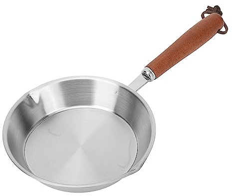 Luqeeg Edelstahl-Bratpfanne, Mini-Antihaft-Brat-Eierpfanne Bratpfanne Kompatibel mit Gasherden Pfanne mit Ergonomischem Griff Nicht-Stick-Bratpfanne für Haushalt und Restaurant (12CM)