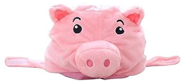 ISAKEN Schwein Hut Lustiger Tiermütze Halloween Plüsch Tier Hut Foto Requisiten Cute Pig Hat Kopfbedeckungen Geburtstag Weihnachten Karneval Cosplay Kostüm Partyhüte für Kinder Erwachsene