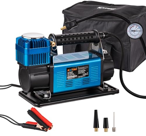 KATSU Tools professionell billuftkompressor 150PSI 12 V 45 ampere stor volym bärbar luftkompressor däckpump för 4WD bil, skåpbil