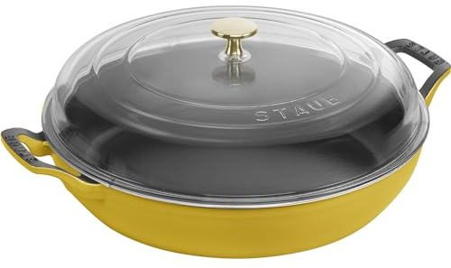 Staub Cast Iron 3.5-qt Braiser with Glass Lid - Citron