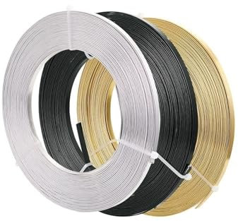 Aluminiumdraht 3/4 Rollen 3mm/5mm flacher Aluminiumdraht Craft Bezel Strip Wire for DIY Schmuckherstellung Kits Aludraht (Color : 5mm 10m a roll)