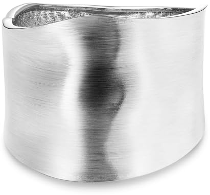 NICEIGHT 18K Gold Plated Chunky Bangle Bracelets for Women Gold Wide Cuff Bangle Bracelet Hammered Minimalist Thick Gold Wrist Wrap Bracelets Silver S6