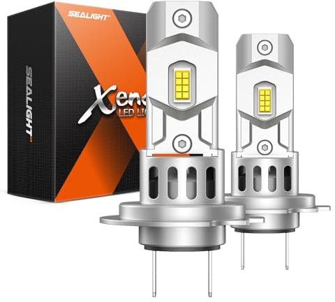 SEALIGHT H7 Bulbs, 64,000LM 900% Brightness H7 Light Bulbs, 6500K Cool White Bulbs with 15000RPM Fan, Plug and Play ATV/UTV, 10-Year Extended Lifespan IP68 Waterproof, Pack of 2