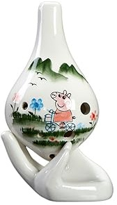 QXSJEDYCH Okarina Okarina 6-Loch-Schüler-Instrument Porzellanflöte Langer Mund 6-Loch-Okarina-Instrument Flöte(2)