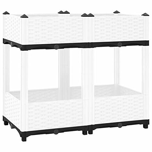 Somanki Hochbeet 80x40x71 cm Polypropylen, Palettenrahmen, Hochteich, Gemüsebeet, Kräuterregal Balkon, Blumenbeet, Kräuterspirale, Tomatenbeet, Pflanzhochbeet - 153313