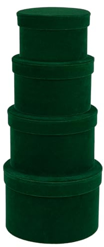 Oairse 4er-Set Geschenkbox aus Samt mit Deckel Geschenkschachtel Karton Pappschachteln Ordnungsboxen Geschenkkarton Schmuckschachtel Geschenkbox Geburtstag muttertagsgeschenk, Grün