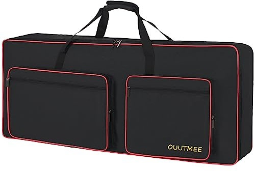 OUUTMEE 61Noten keyboardtasche, für E-Klaviere, 600D Oxford-Stoff mit 10 mm Startseite, Gigbag (schwarz) Stoßfest, wasserdicht, Vier Eckenschutz
