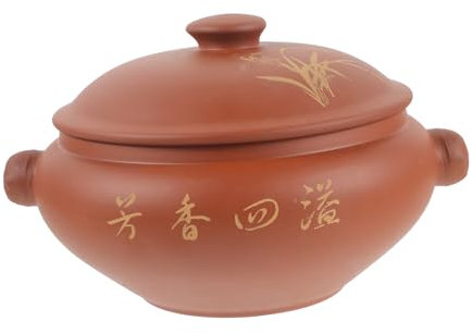 PartyKindom Keramischer Dampfkochtopf Mit Deckel Eleganter Suppentopf Für Schonendes Kochen Und Dampfgaren Traditioneller Stil Spülmaschinenfreundlich Für Hähnchen Und Suppen Im Küchenalltag