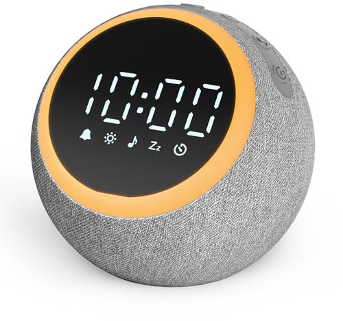 Dreamegg White Noise Machine - Sound Machine for Adults & Light Sleepers, Alarm Clock & Night Light, 25 Soothing Sounds, 7 Wake-Up Tones, Dimmable Display, White Pink Brown Noise for Sleep Relaxation