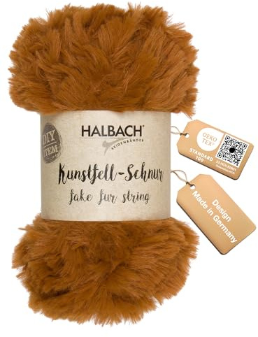 Halbach flauschige Strickwolle, 50g Knäuel, 1 cm breit, caramel
