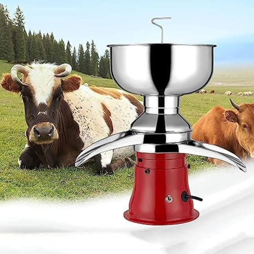 304 Stainless Steel Electric Cream Separators, 50L/H Output 10500RPM Goat Milk Separator, Milk Skimmer W/ 5L Bowl Capacity Butter Milkshake Separator for Goats Cows