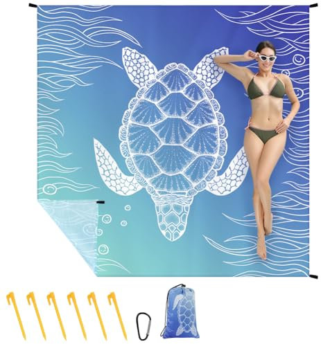 Ainiv Tapis de Plage 210 x 200 cm, Imperméable, Anti Sable, Couverture de Pique-Nique pour Plage, Camping, Randonnée, Pique-Nique