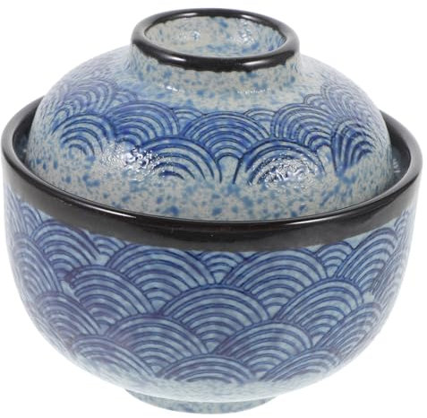 Holibanna Ciotola Per Zuppa Miso in Ceramica Sicura Con Coperchio Da Cucina Multifunzionale Per Stufati e Ramen Protezione Calore e Antinsetti Design Elegante e Resistente