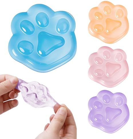 4 squishies in Form Einer Katzenpfote, weiches Squishy Toy, stressabbauendes Spielzeug.