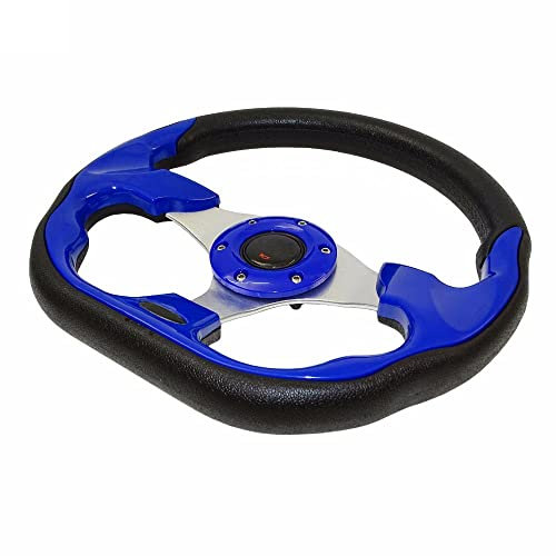 Volante Desplazado,Volante Coche 12.5 Pulgadas 320mm Universal PU Racing de Cuero Deportes Auto Coche Volante bocina botón de 6 Orificios Volante(Carbon Fiber)