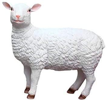 INOOMP Garten Deko Schaf Statue Resin Lebensechte Schaf für Innen und Außendekoration Gartenskulptur für Blumenpot Dekoration und Landschaftsprops und Vielseitig für