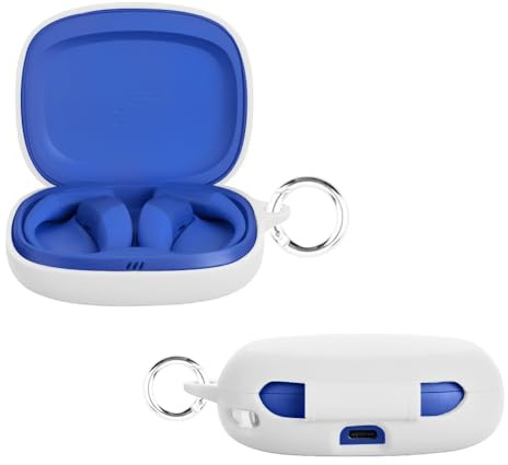 BeisDirect Silikonhülle für JBL Endurance Zone Kopfhörer-Schutzhülle, stoßfest und staubdicht, kabellose Ohrhörer-Hülle, Silikon-Schutzhülle mit Haken (weiß)