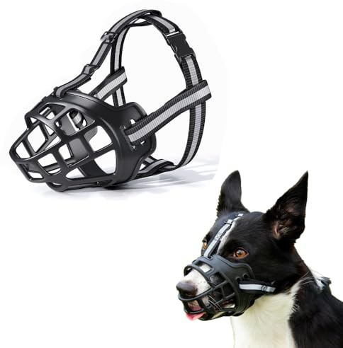XFSRG Museruola Cane Piccola Taglia justerbar munkorg liten svart hund robust och bekväm för medelstora och stora hundar (L)