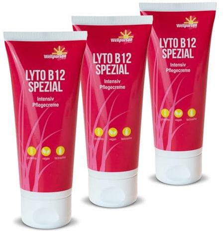 Wellpursan Lyto B12 Pflegecreme (225 ml) – Vegane Hautcreme für trockene & gereizte Haut – Creme mit Vitamin B12, Allantoin & Aloe vera – für deine Hautpflegeroutine