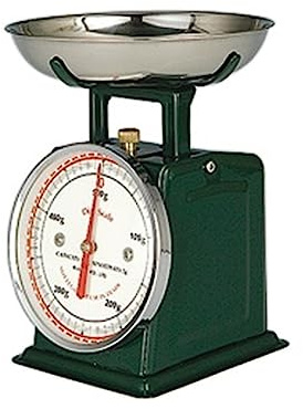 OZBMA Bilancia da Cucina Meccanica a Molla in Metallo Semplice e squisita, Bilancia per Alimenti vegetali di Colore Solido, Facile da Usare (Colore: Giallo) (Verde Scuro)