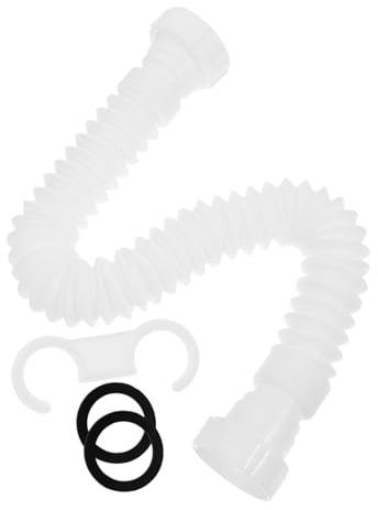 Flexibler Küchenabflussrohrverbinder 80cm mit Doppelgewinde Weiß | Pvc Ausführung, Kompakte Bauform, Einfache Montage, Passend für Vielfältige Anschlusslösungen