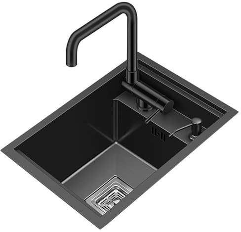 Évier De Cuisine Compact Encastrable Avec Couvercle, Robinet Rabattable, Évier Encastré Pour Appartements, Villas Camping-cars Balcons, Lave-vaisselle Gain De Place