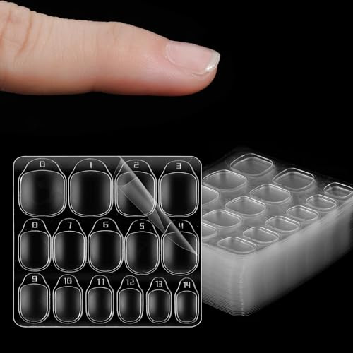 600 stycken nagellimkuddar, transparenta nagellimklistermärken, gelé-självhäftande kuddar naglar, nagellim dynor för gör-det-själv manikyr dekoration tillbehör