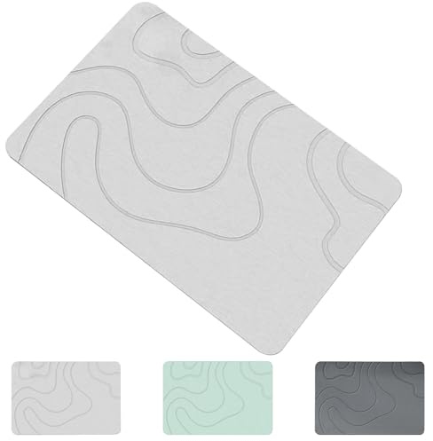Generico Tappetino da bagno in pietra, assorbe l'acqua, tappeto da ingresso, comodo sotto i piedi, di lunga durata, 40 x 60 cm, per porta d'ingresso