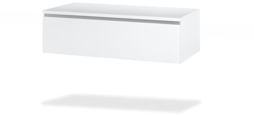 AQA DESIGN base portalavabo con top 1 cassetto, mobile sotto lavabo bagno, nr1 cassetto con scorrimento e chiusura soft close, mobile sottolavabo Made in Italy - Bianco - 90x45x27 cm