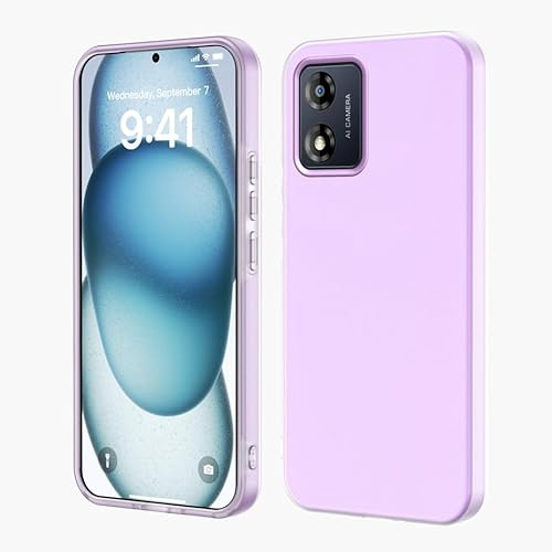YUXING Funda para Motorola Moto E13 4G, Carcasa Protectora Antigolpes PC + TPU, Anti‑Rayones, Absorción de Impactos y Antihuellas Bumper Case(Morado)