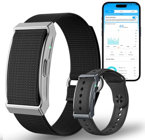 Leeyalan Health Smart Bracelet, Wearable Activity & Fitness Tracker Band, 24H Sleep Tracker, All-Day Continuous Heart Rate/HRV/Stress Monitor/1ATM Waterproof, 120+ Sports Modes, Free App
