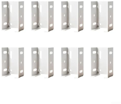 DAZZLEEX Lot de 8 supports de clôture en aluminium pour rails de 7,9 cm, connecteurs de panneau à poteau compatibles avec le bois, le plastique et les balustrades de terrasse, matériel en métal