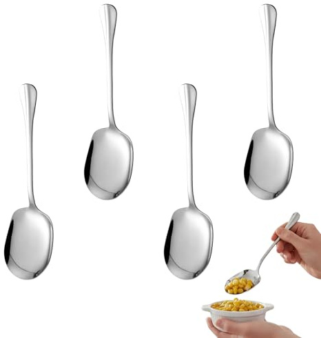 Vierteiliges GroßEs Edelstahl-Set ServierlöFfel,Vorlegebesteck,ServierlöFfel Groß,ServierlöFfel Edelstahl,Geeignet FüR Restaurants,Familienfeiern Und Partys Servierbesteck