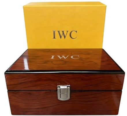 ROUREOX Scatola Conservazione Orologi Sensazione Retro Finitura Aspetto Mogano Fodera Similpelle Tostata per IWC