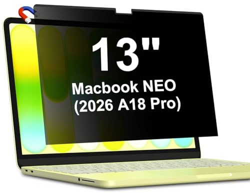 Neo 13Inch Magnetic Privacy Screen Protector for MacBook Neo 13 Inch | (A18 Pro, 2026), Anti Peeping Anti Blue Light Anti Glare Removable Laptop Privacy Screen Shield