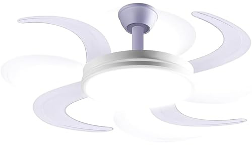 EMPOTEC Ventilatore 4 Pale a Scomparsa 30W a Soffitto con Luce 48W e 6 Velocità con Telecomando Flusso 5500-6500 m3/h Silenzioso Camera da Letto Cucina Sala