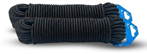 DOJA Barcelona Cuerda Elastica Latex - Ø4mm - 20m - Pack 2 - Ajustable, Cordon Elastico Resistente de Látex, Muy Versátil para Fijación de Cargas y Amarre de Objetos, Goma Elastica Fácil de Usar